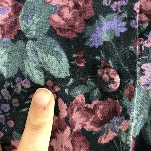 Laura Ashley Size USA 12 Floral Basque Waist Button Tea‎ Dress Made In Ireland - Picture 7 of 16